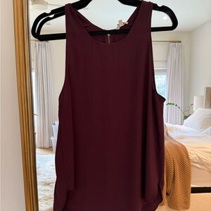 Wilfred Sleeveless Deep Burgundy Blouse